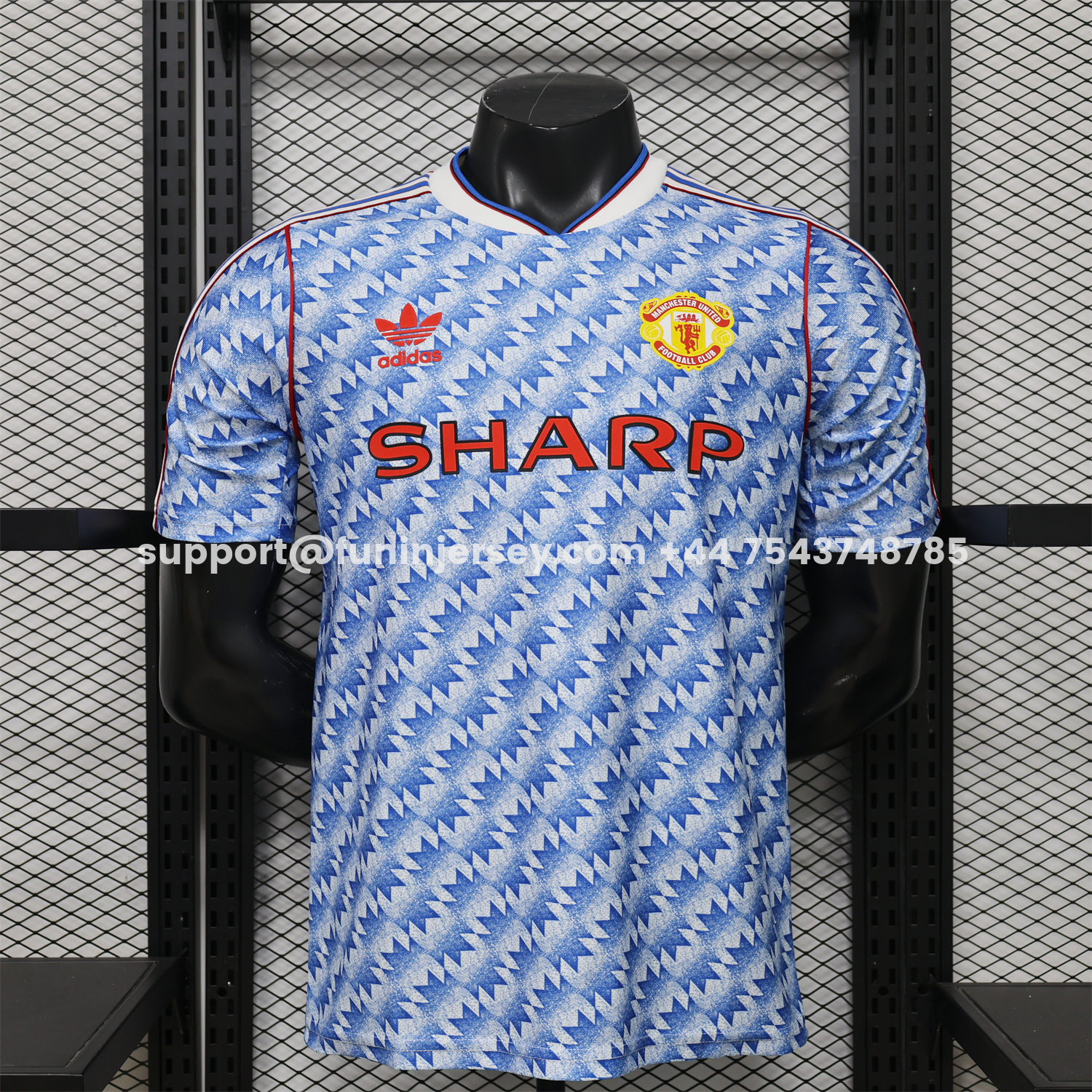 Funinjersey-Manchester United 26-27 Terrace Icon Retro Casual Style Blue Jersey - Player Version