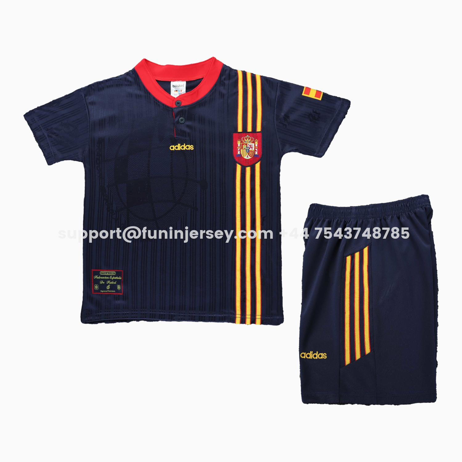 Funinjersey-Retro Spain 1996 Away Kids Kit