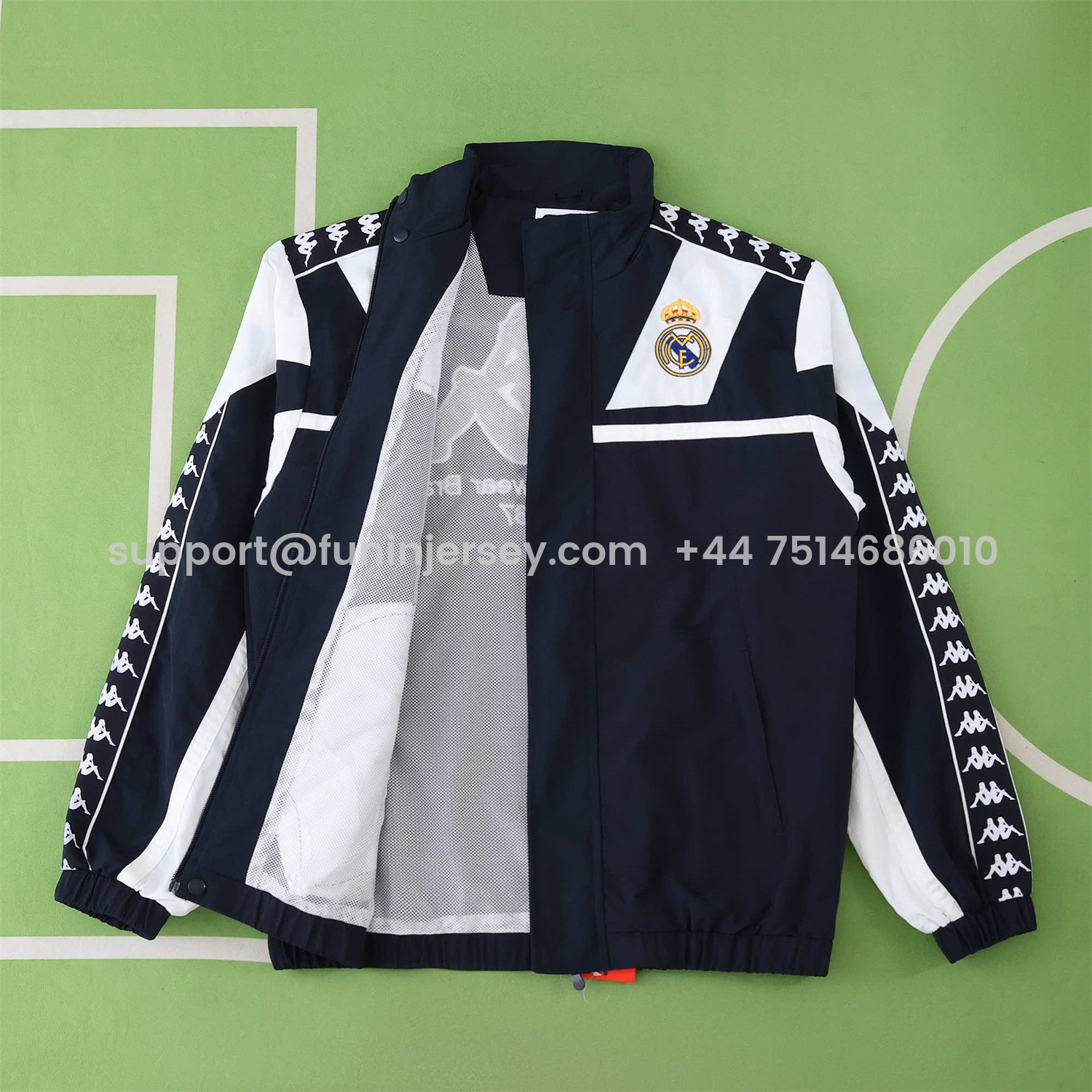 Funinjersey-Real Madrid 25-26 Throwback Windbreaker Jacket - Black