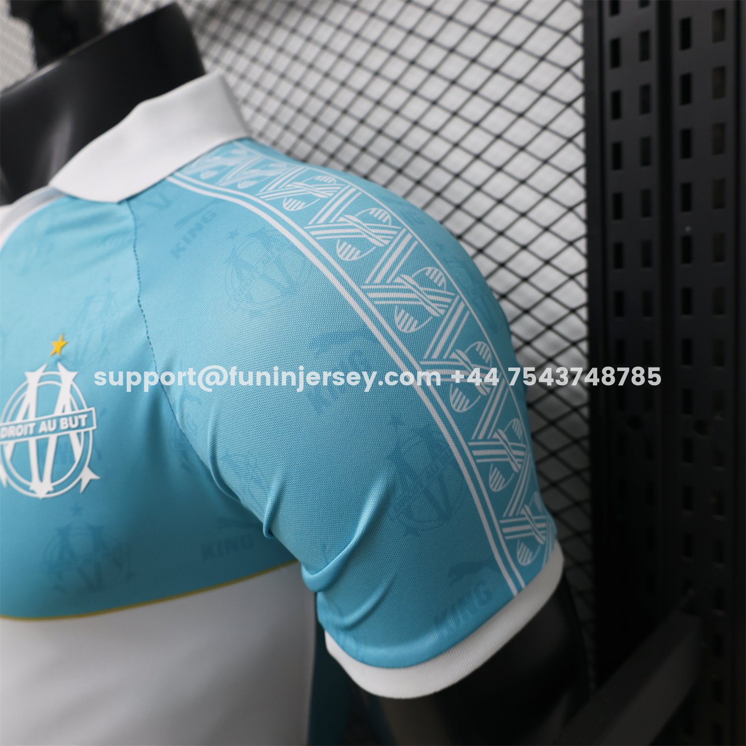 Funinjersey-Marseille 25-26 Retro Style Blue Jersey -Player Version