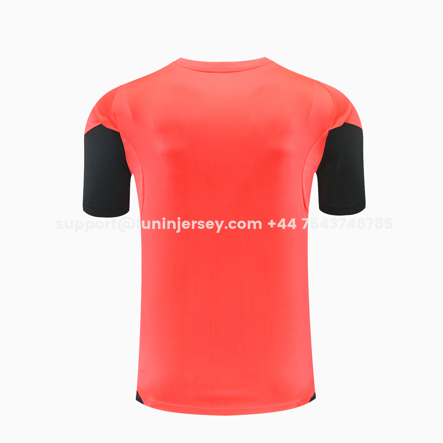Funinjersey-Bayern Munich 25-26 Short-Sleeve Training Set - Coral With Black Accents Top & Black With Coral Accents Pants