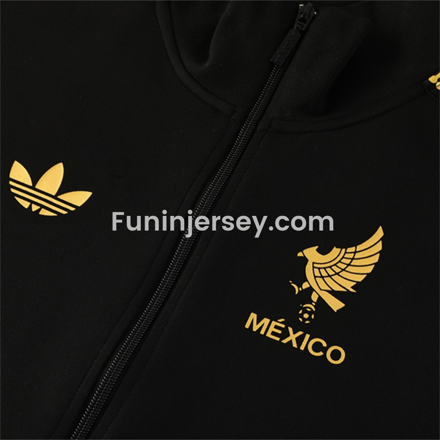 Funinjersey-Kids Mexico 2025 Gold Cup Kids Jacket Training Tracksuit - Black Top & Pants