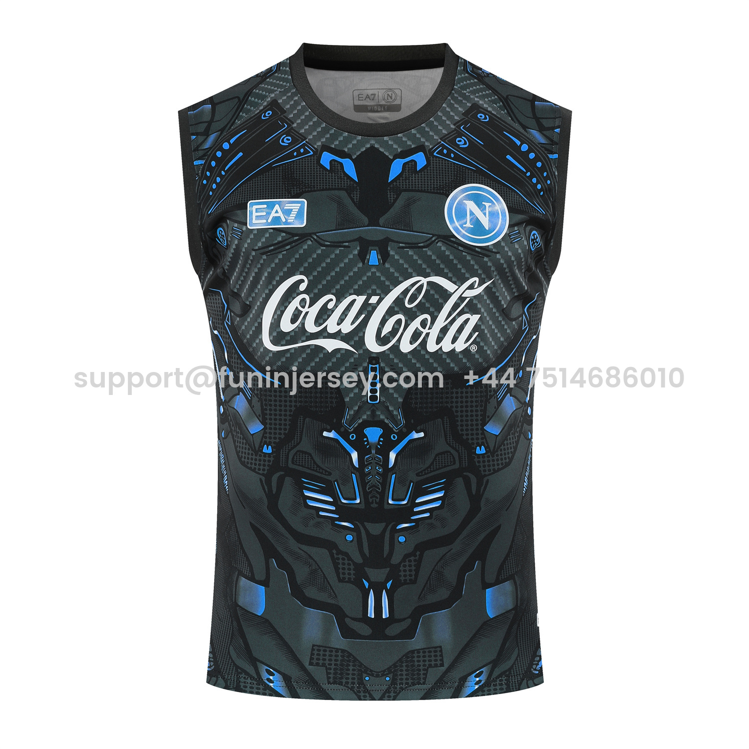 Funinjersey-Napoli 25-26 Vest Training Set - Black Mecha Vest & Black Shorts