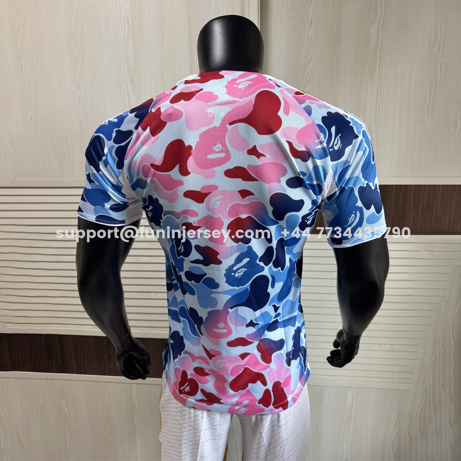 Funinjersey-Adidas x A Bathing Ape Pink And Blue Camouflage Special Jersey - Player Version