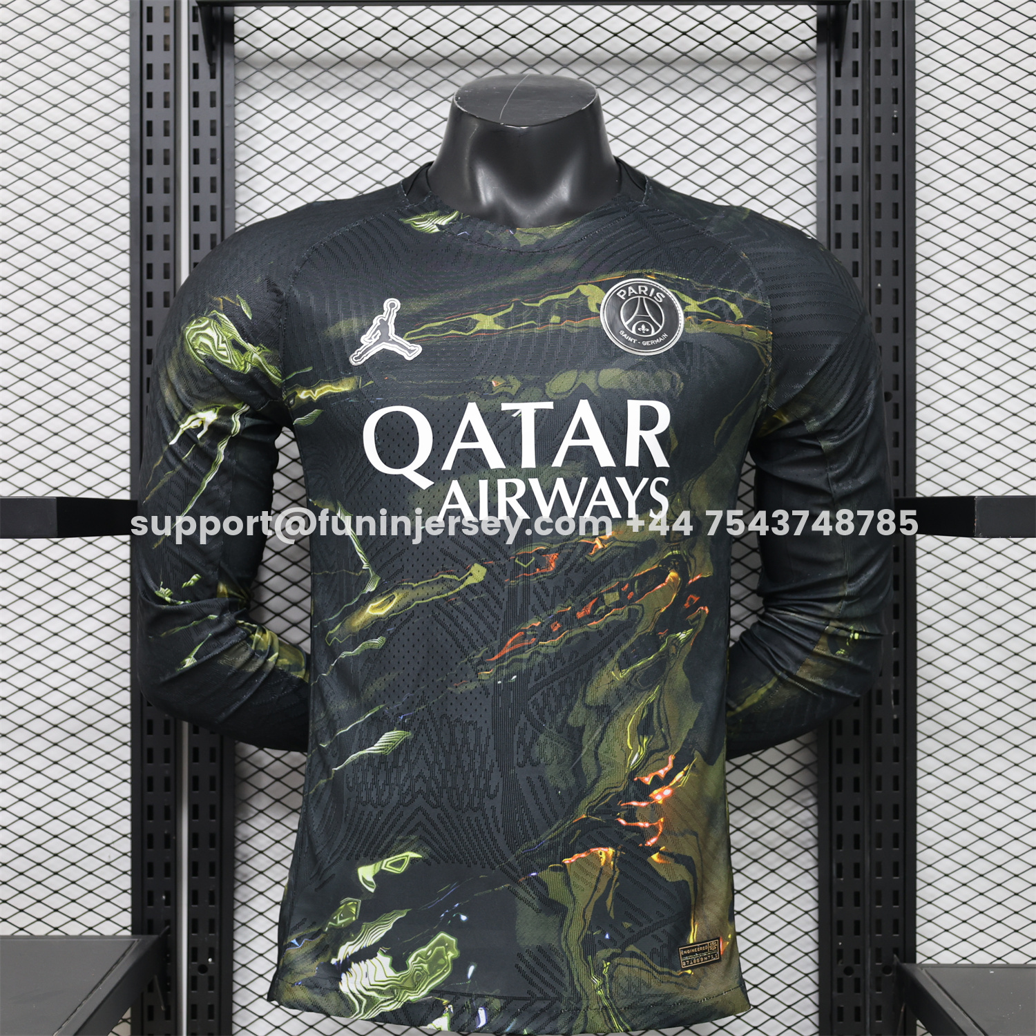 Funinjersey-Paris Saint-Germain PSG 25-26 Night Version Fifth Long Sleeves Jersey - Player Version