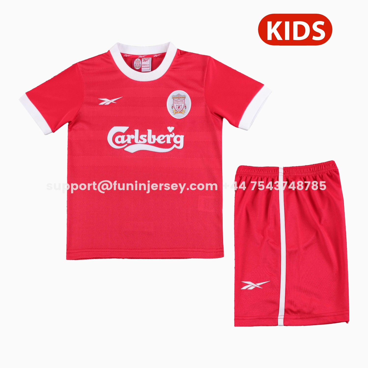 Funinjersey-Retro Liver.pool 1997-98 Home Kids Kit
