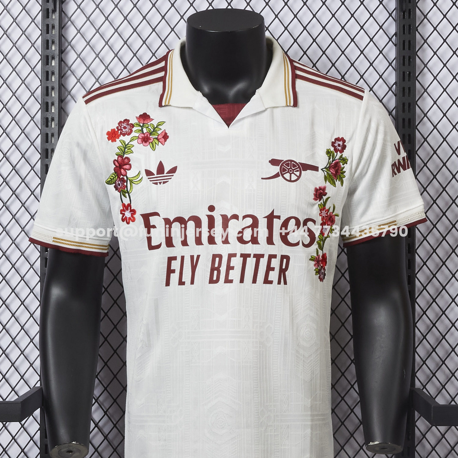 Funinjersey-【Embroidered Flower Version】Arsenal 25-26 Third White Jersey - Player Version
