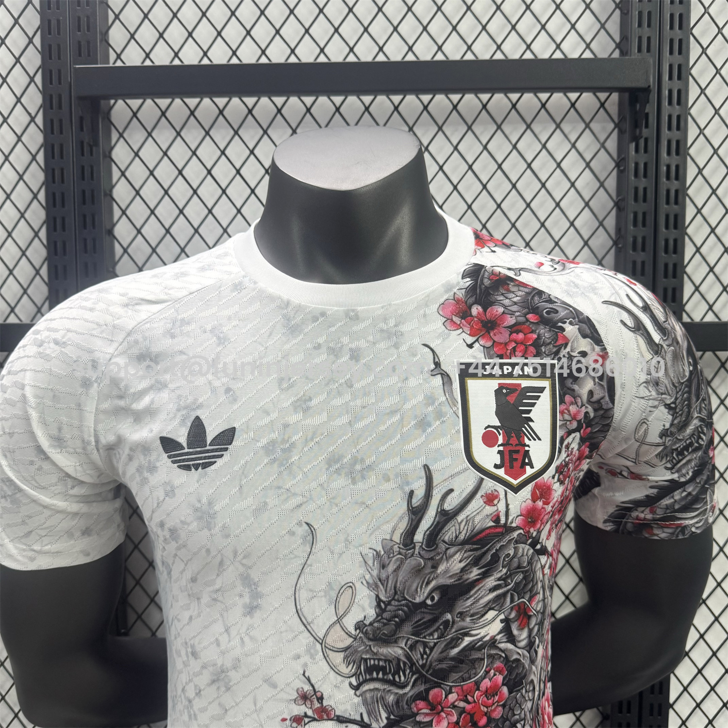 Funinjersey-Japan 25-26 Black Dragon And Flowers White Special Jersey - Player Version