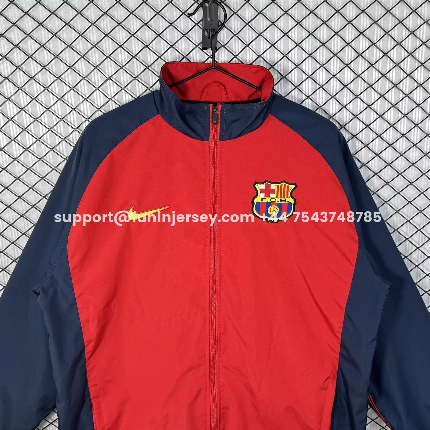Funinjersey-Retro Barcelona 1998-00 Home Windbreaker Jacket - Red