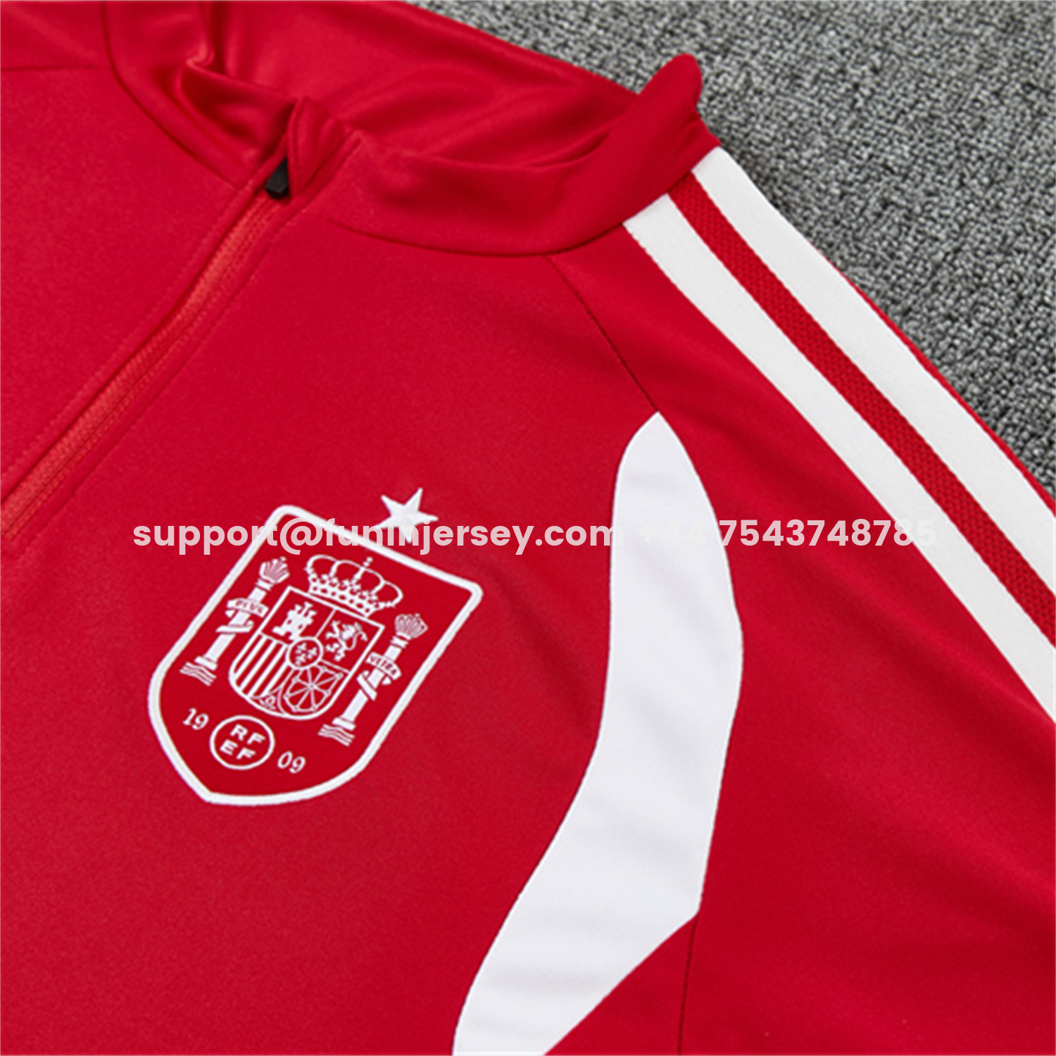 Funinjersey-Spain 2026 Long Sleeve Training Set - Red Top & Black Pants
