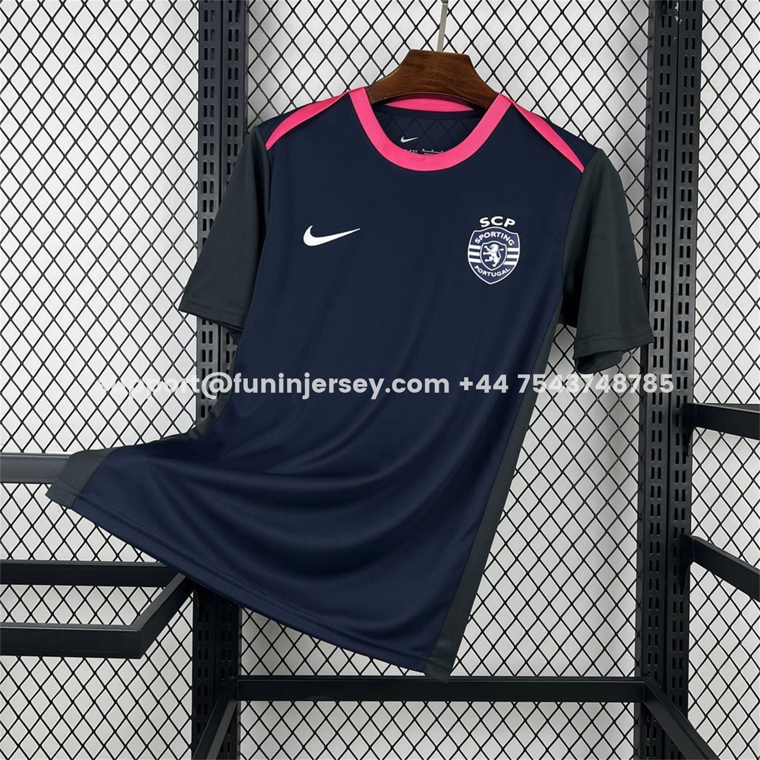 Funinjersey-Sporting CP 25-26 Deep Blue Pre-Match Training Jersey - Fans Version