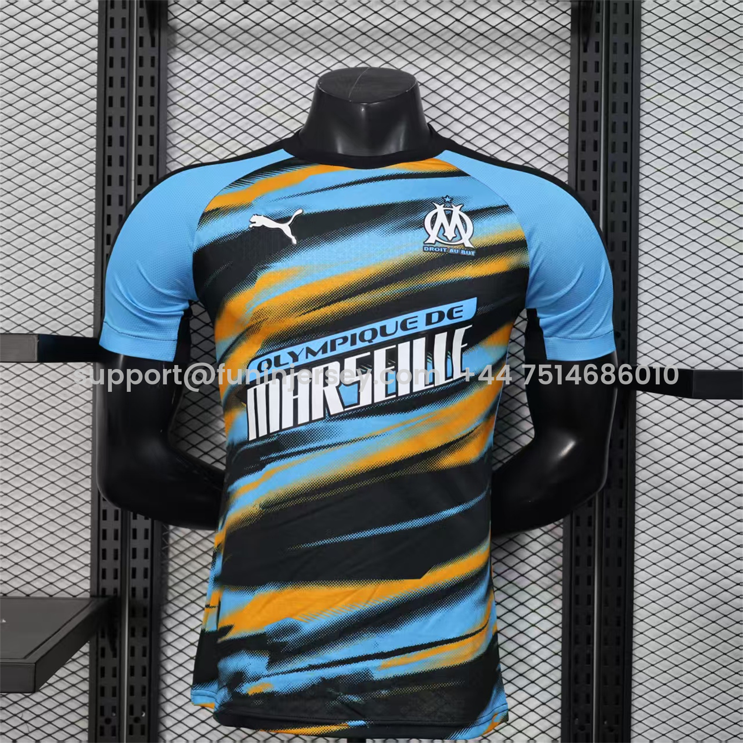 Funinjersey-Marseille 25-26 Blue Orange Gradient Training Jersey - Player Version