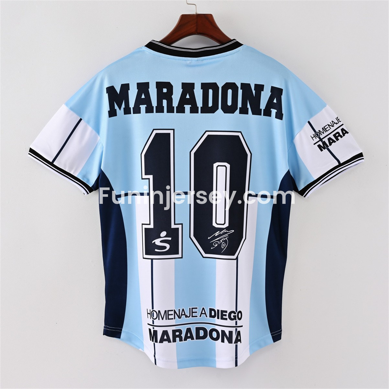 Funinjersey-Retro Argentina 2001 Maradona Retirement Commemorative Edition Jersey with Maradona #10