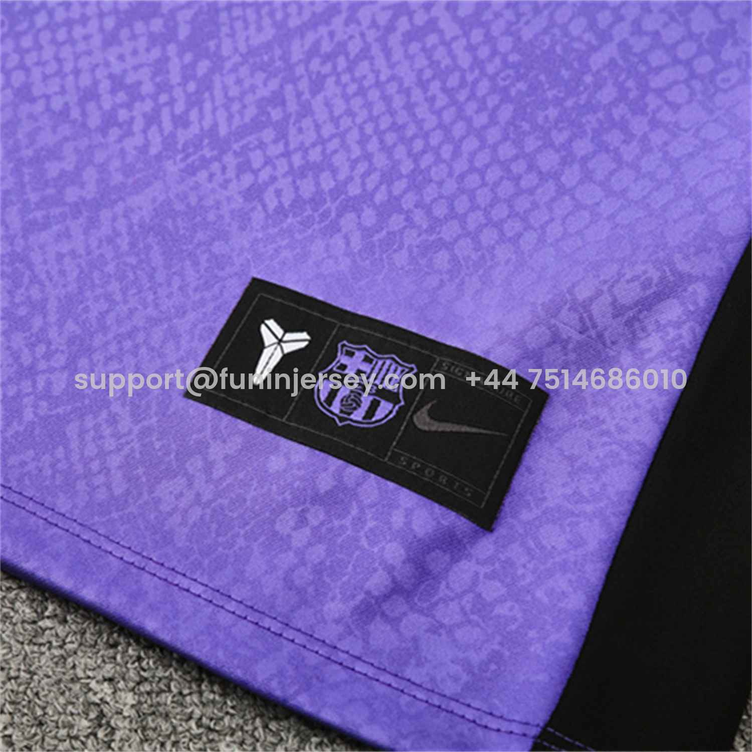 Funinjersey-Barcelona 25-26 X KB Long Sleeve Training Set - Purple Top & Black Pants