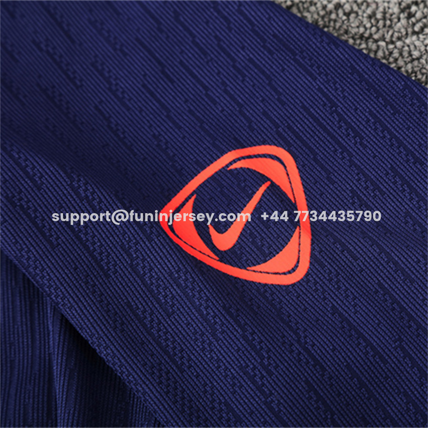 Funinjersey-Barcelona 25-26 Long Sleeve Training Set - Royal Blue Top Orange Sponsor & Royal Blue Pants