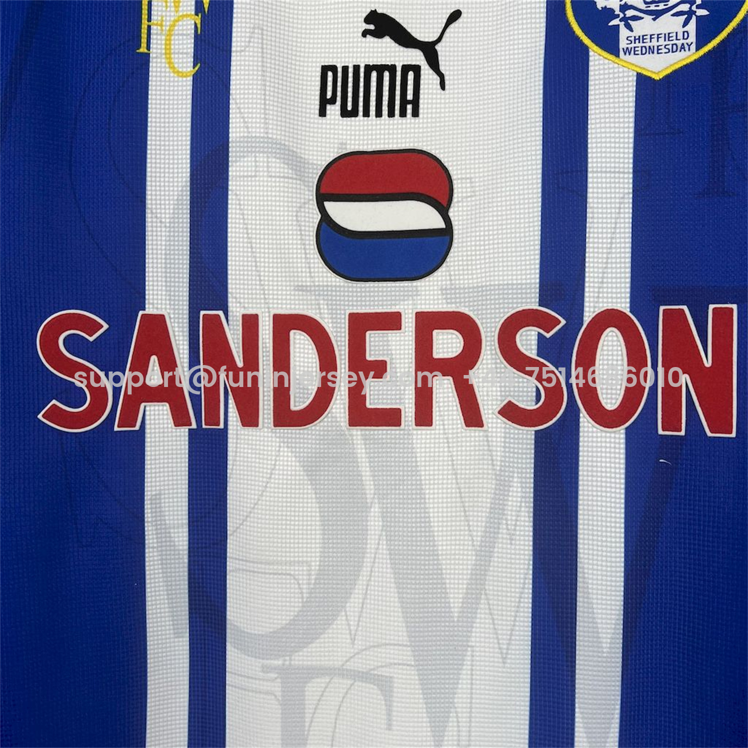 Funinjersey-Retro Sheffield Wednesday 1996-97 Home Jersey