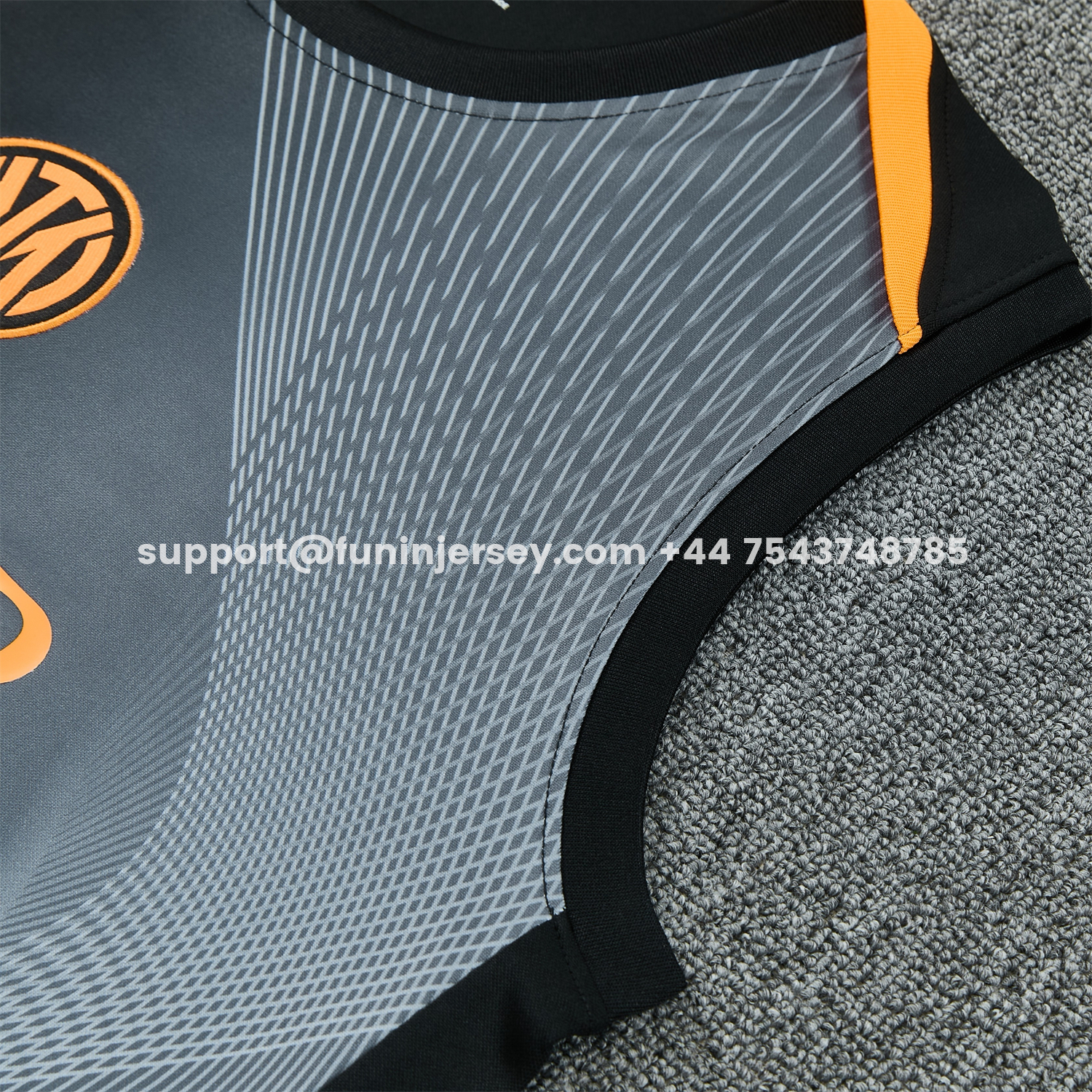 Funinjersey-Inter Milan 25-26 Vest Training Set - Black And Grey Top & Pants