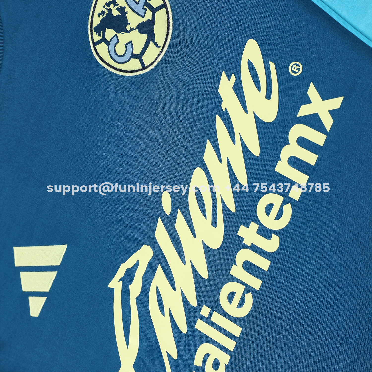 Funinjersey-Club América 25-26 Short-Sleeve Training Set - Deep Blue Top & Deep Blue Shorts