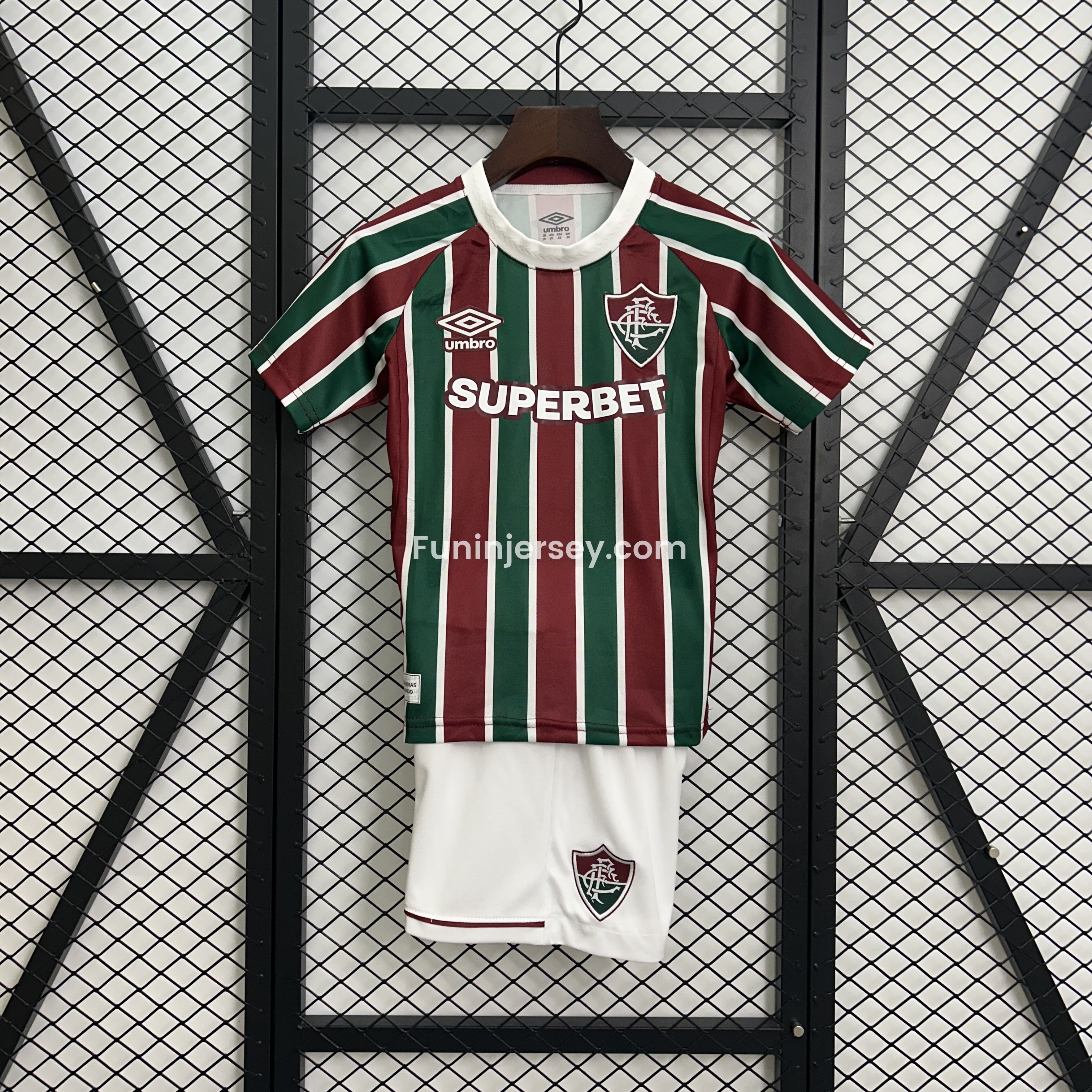 Funinjersey-Fluminense 25-26 Home Kids Kit