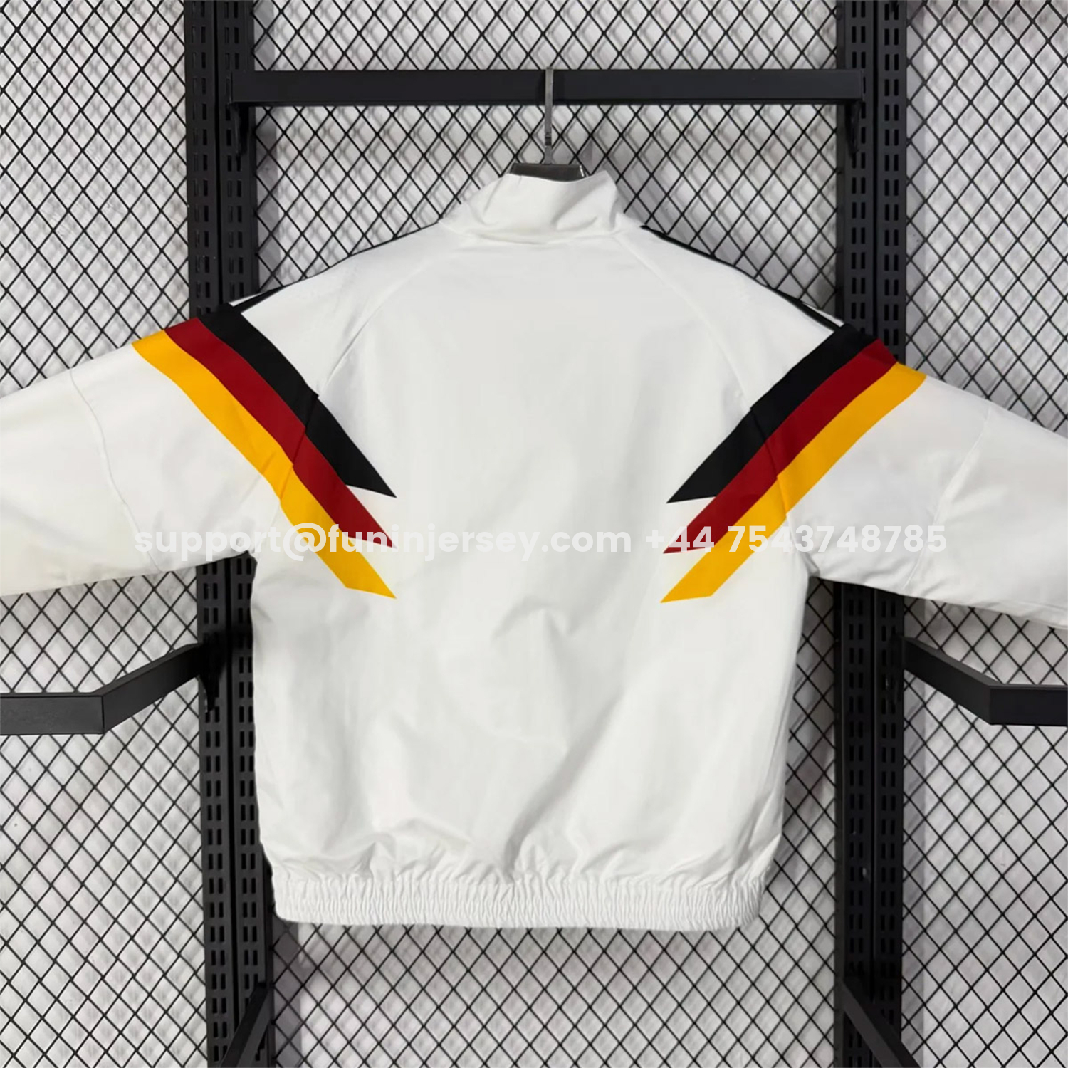 Funinjersey-Germany 2026 Windbreaker Jacket - White With Classic Stripes