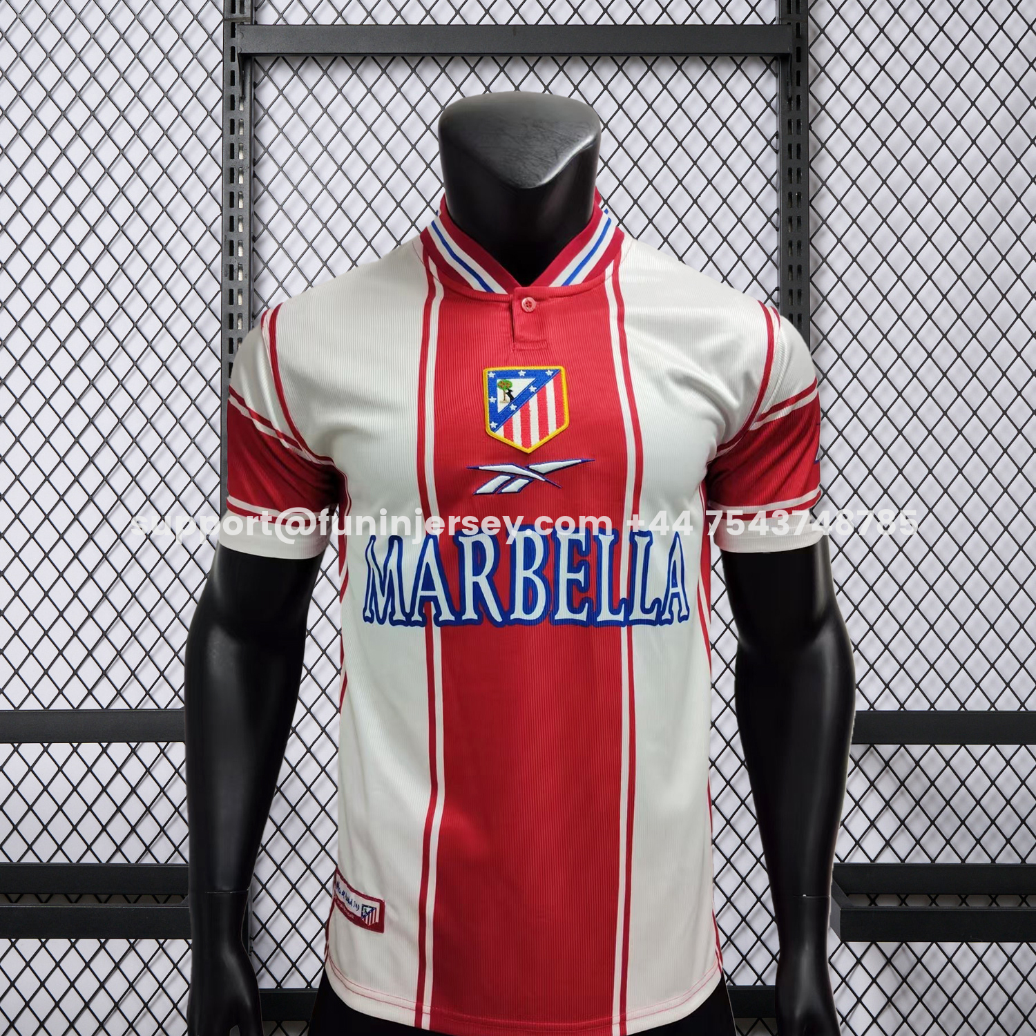Funinjersey-Retro Atletico Madrid 99-00 Home Jersey - Player Version