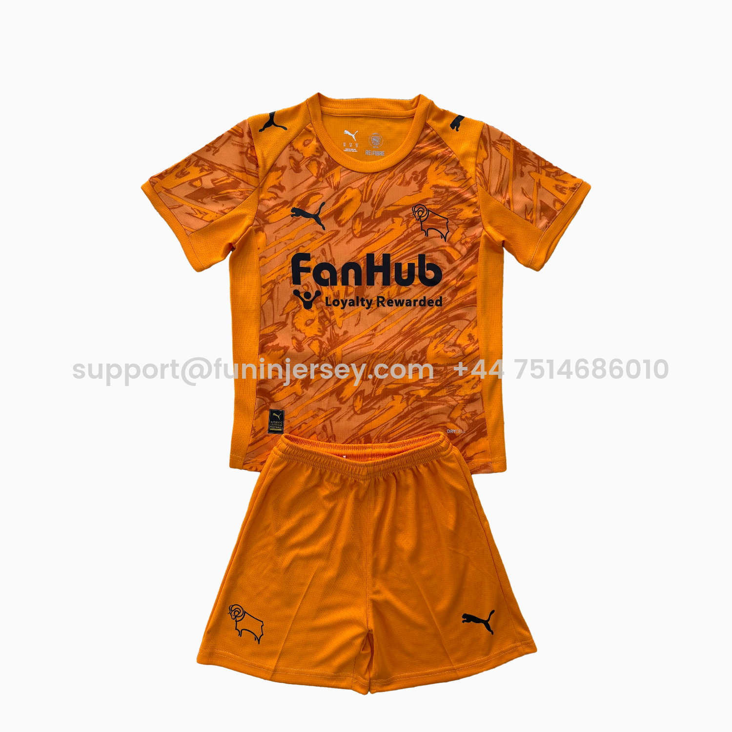 Funinjersey-Derby County 25-26 Orange Goalkeeper Kids Kit