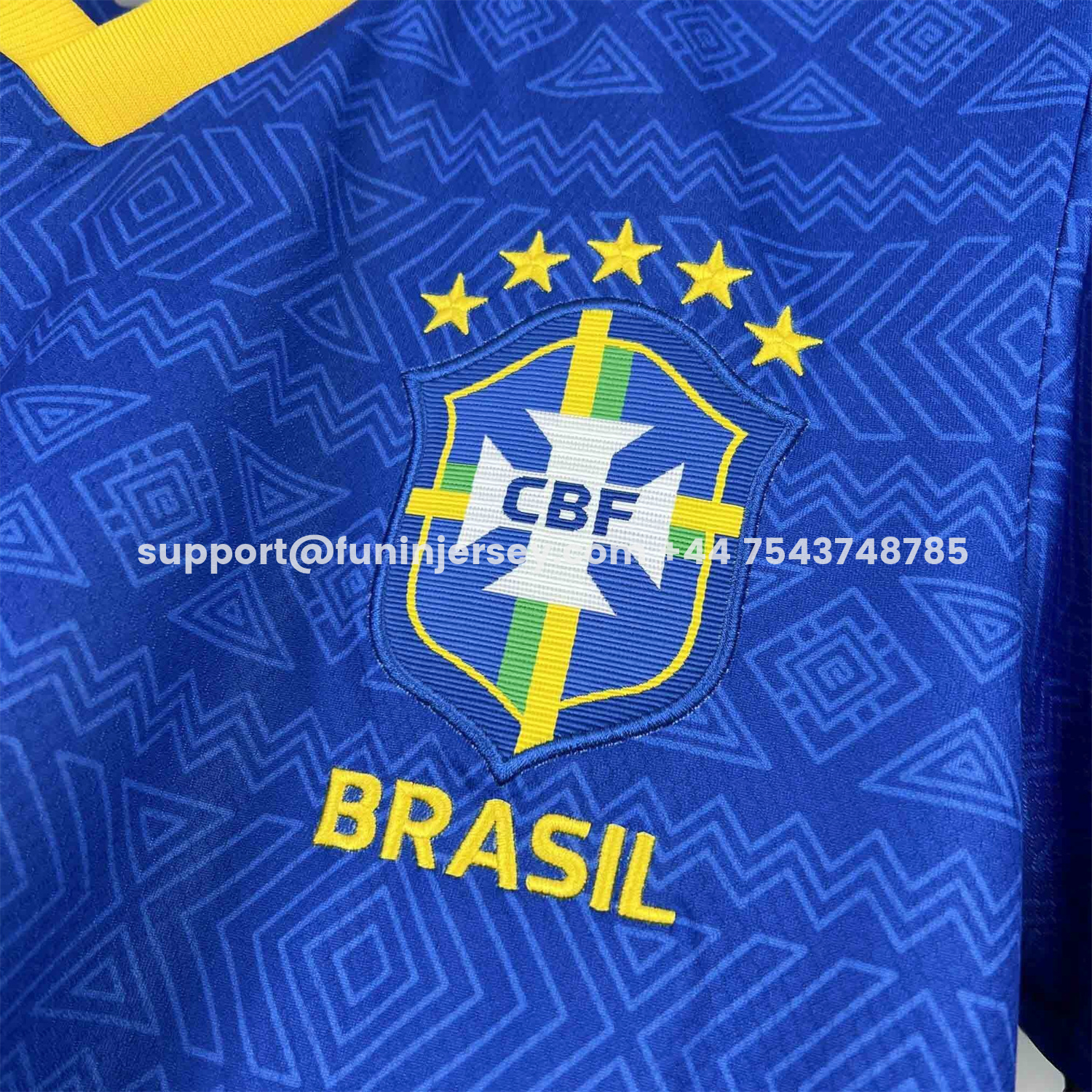 Funinjersey-Brazil 2026 Diamond Texture Blue Special Jersey - Fans Version