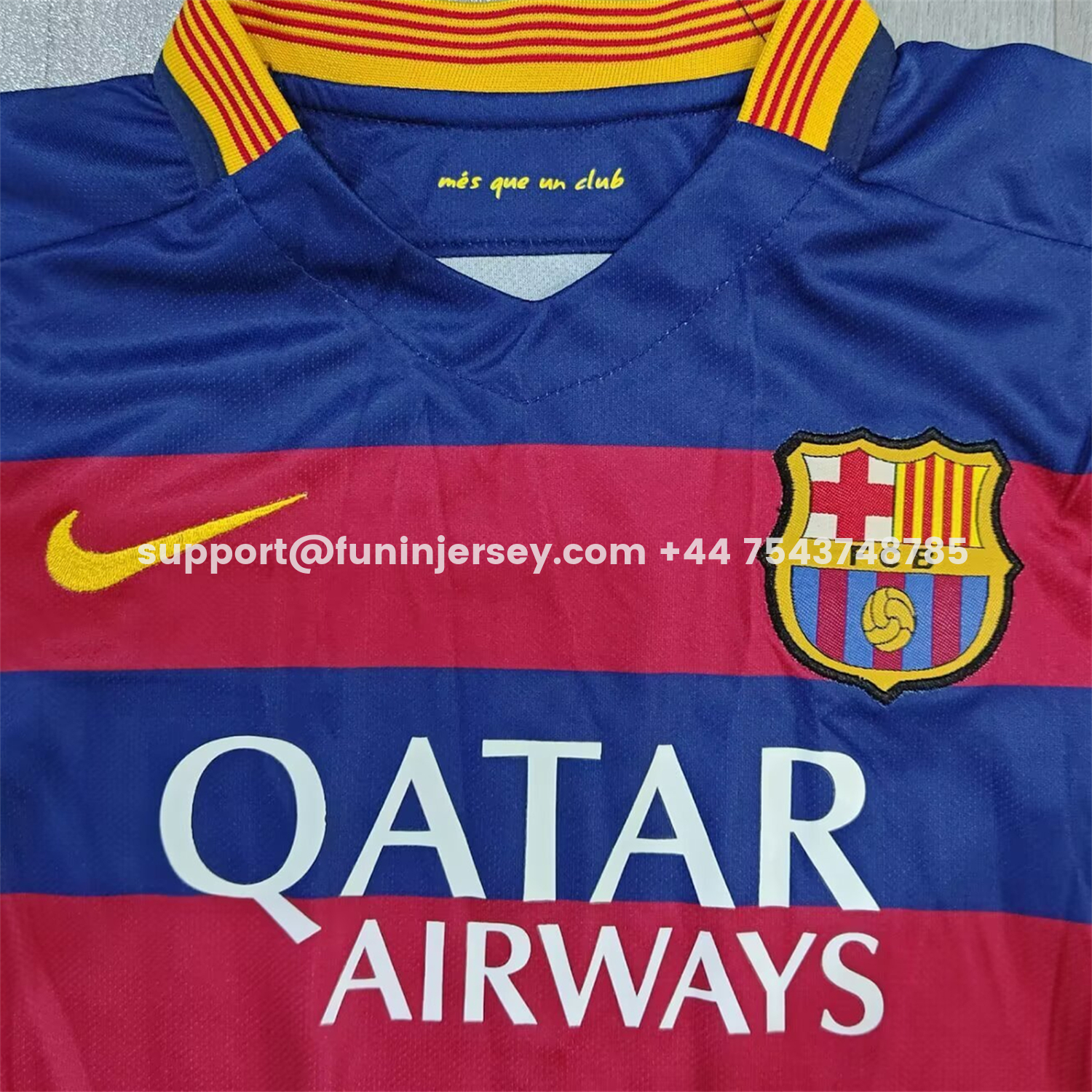 Funinjersey-Retro Barcelona 2015-16 Home Kids Kit