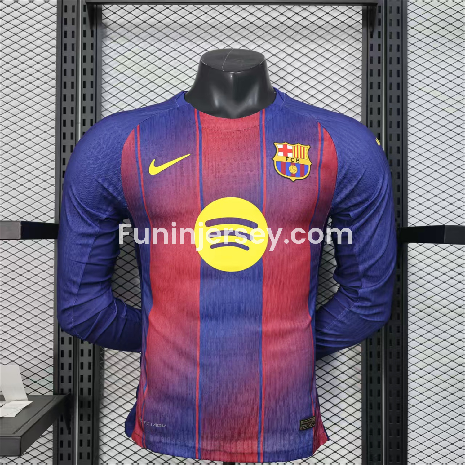 Funinjersey-Barcelona 25-26 Home Long Sleeves Jersey (Leaked Version 2) - Player Version