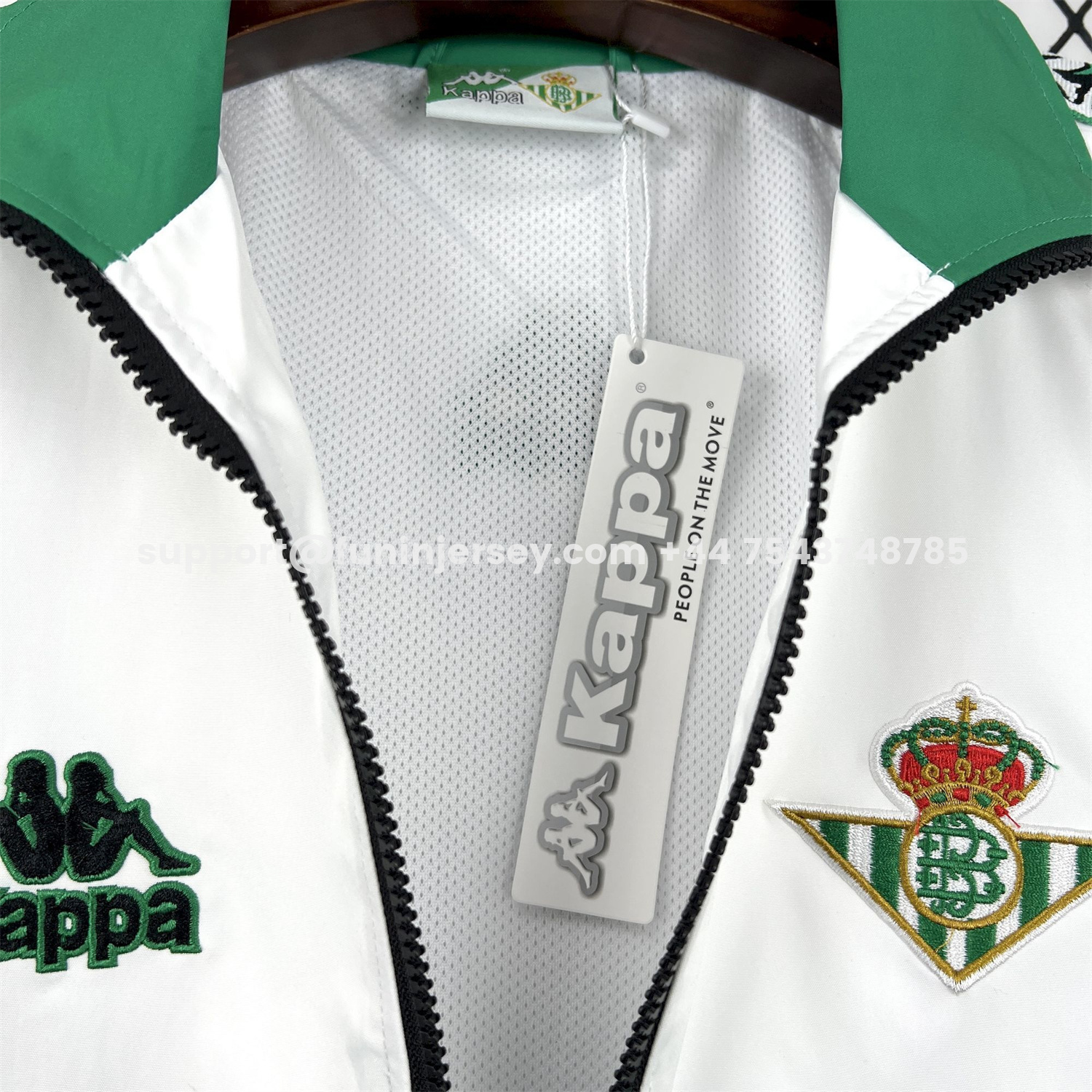 Funinjersey-Retro Real Betis 1995-96 Black And White Windbreaker