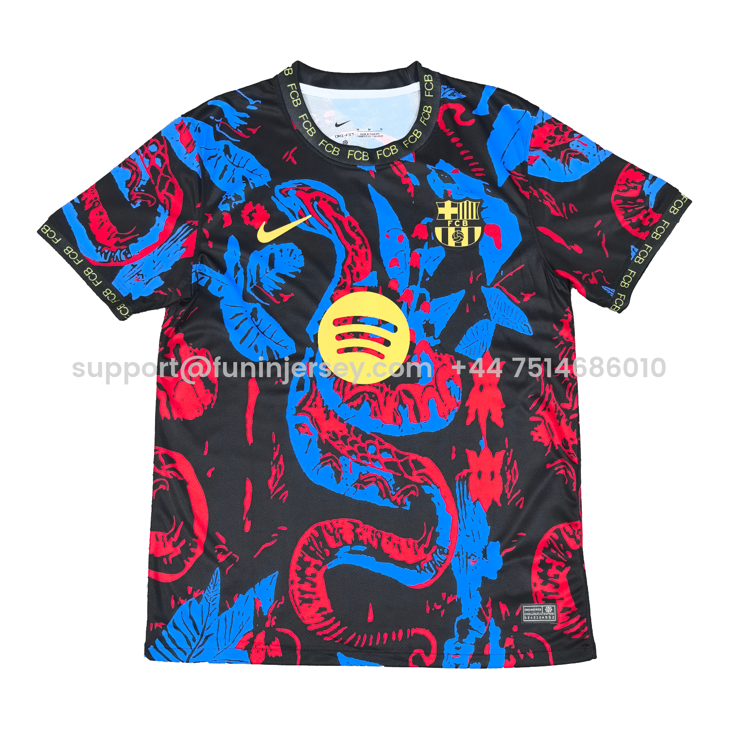 Funinjersey-Barcelona 25-26 Red Blue Snake Silhouette Pattern Special Jersey - Fans Version