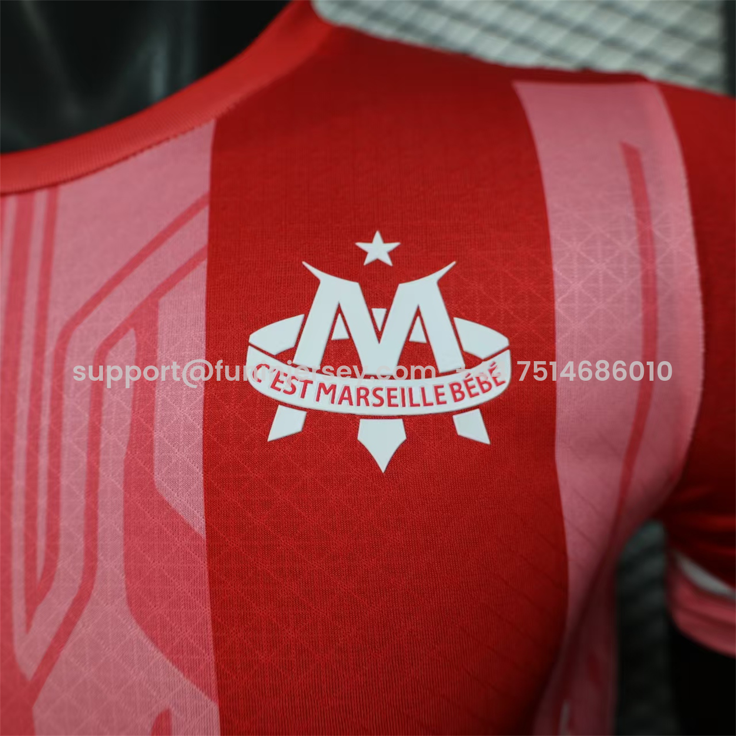 Funinjersey-Marseille 25-26 Red And Pink Stripes Special Jersey - Player Version