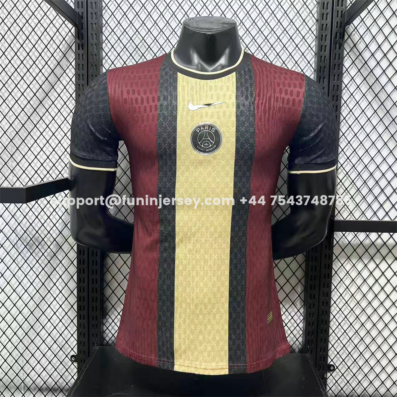 Funinjersey-Paris Saint-Germain PSG 25-26 Red And Yellow Stripes Special Jersey - Player Version