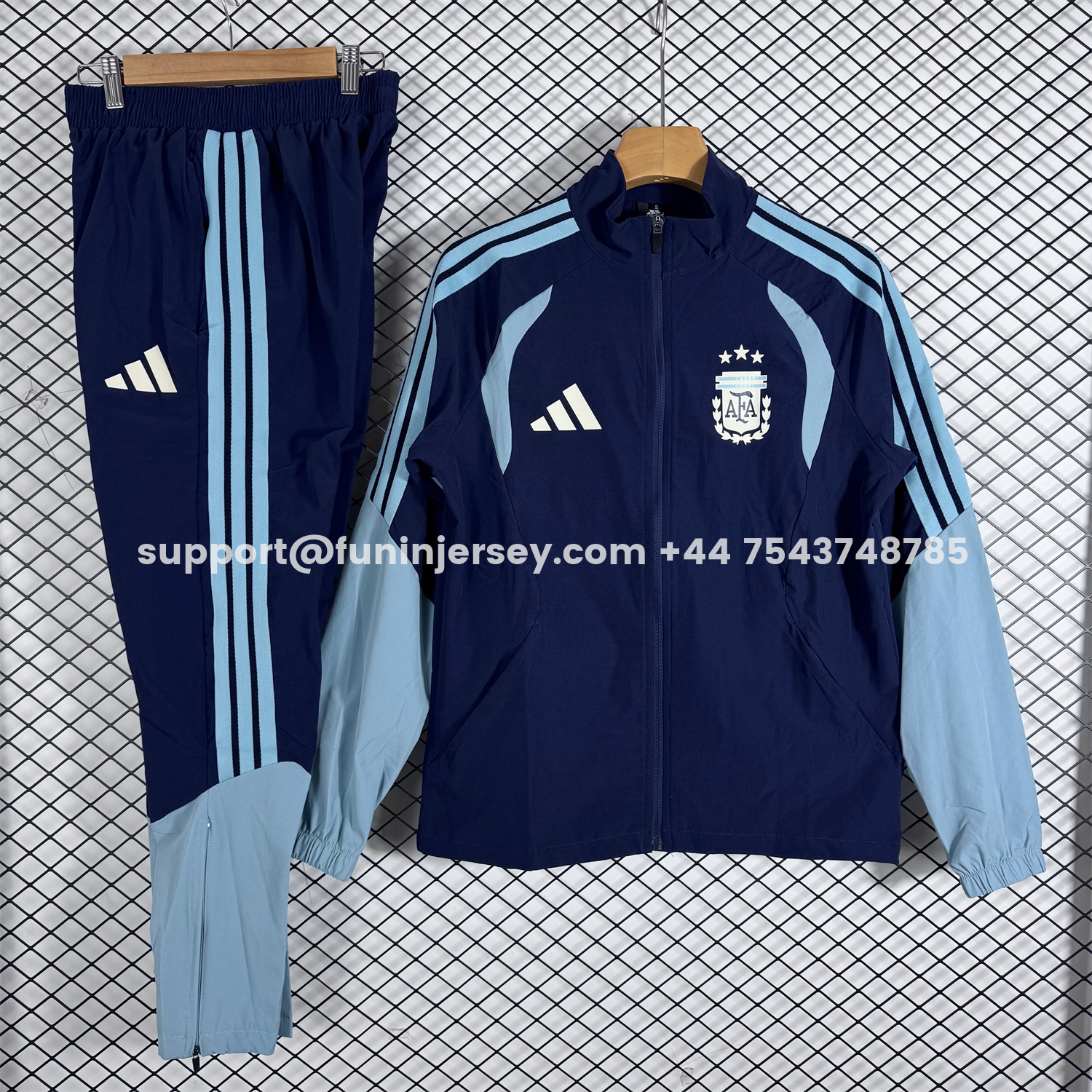 Funinjersey-Argentina 2026 Windbreaker Training Set - Dark Blue Top and Pants