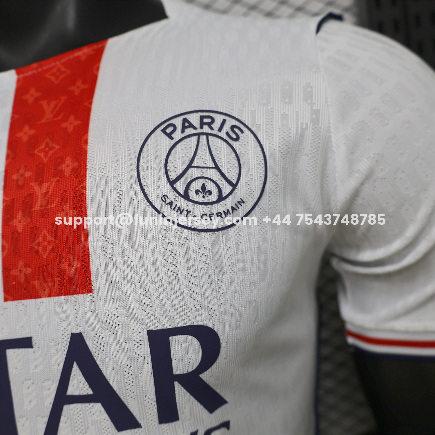 Funinjersey-Paris Saint-Germain PSG 25-26 Red Blue Stripes White Special Jersey - Player Version
