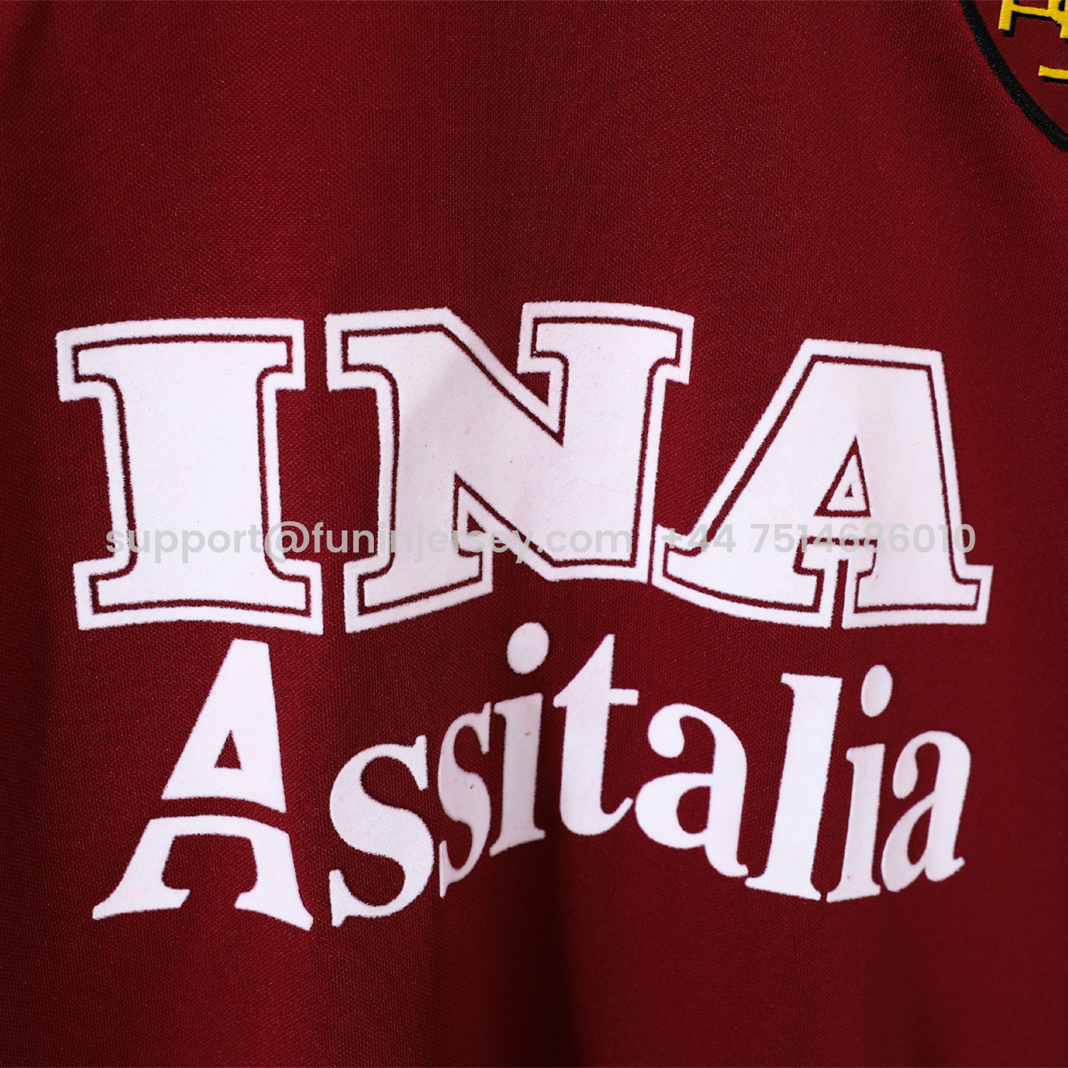 Funinjersey-Retro Roma 1998-99 Home Long Sleeves Jersey