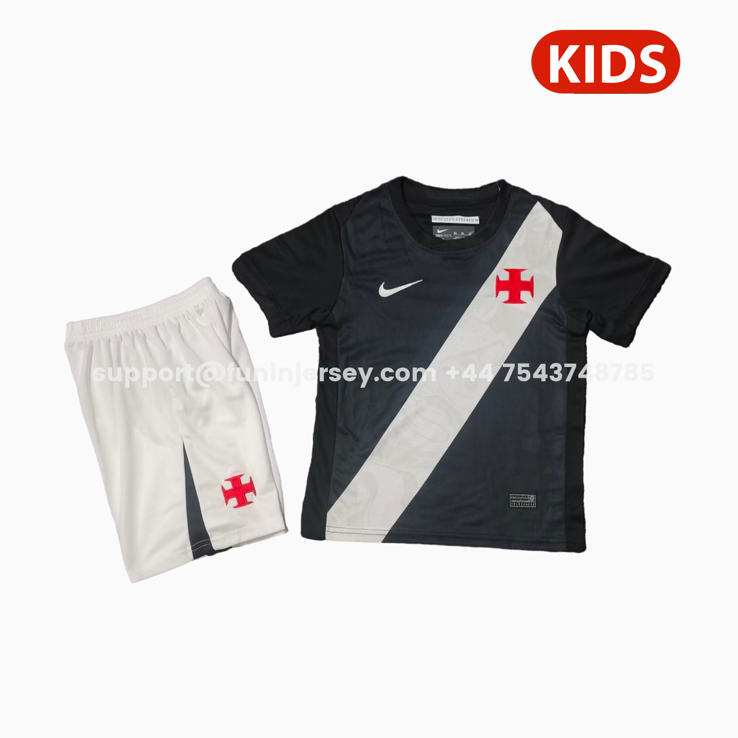 Funinjersey-Vasco da Gama 26-27 Home Unsponsored Kids Kit