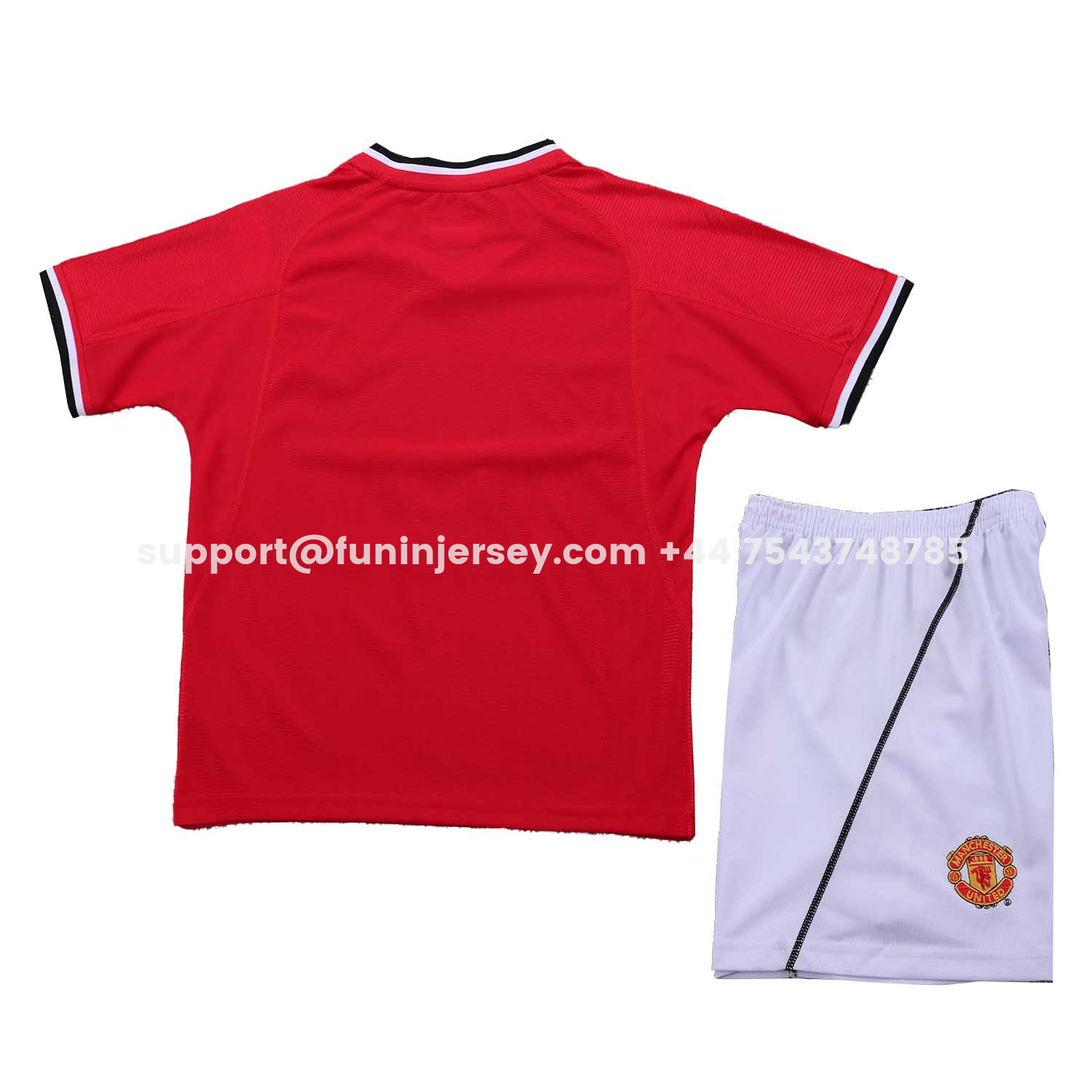Funinjersey-Retro Manchester United 2000-02 Home Kids Kit