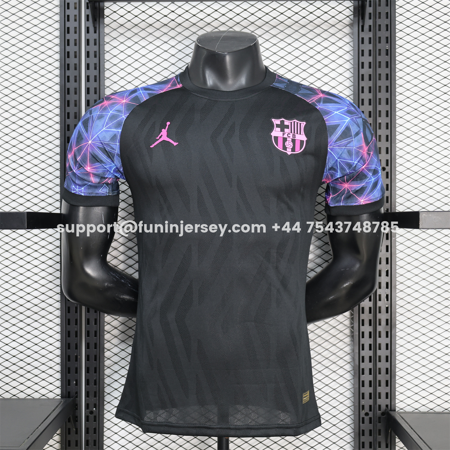 Funinjersey-Barcelona 25-26 Black With Pink Special White Jersey - Player Version