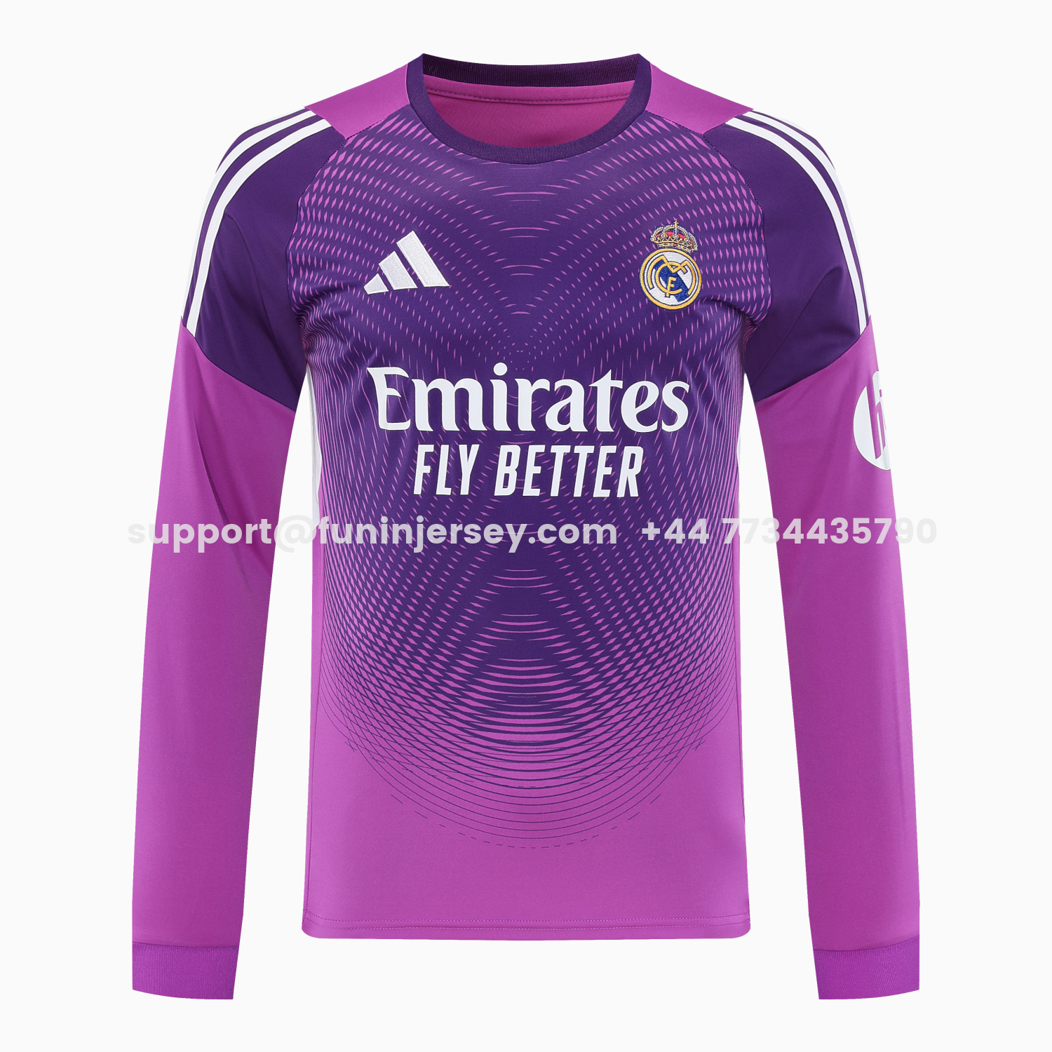 Funinjersey-Real Madrid 25-26 Longt-Sleeve Training Set - Purple Top & Purple Shorts
