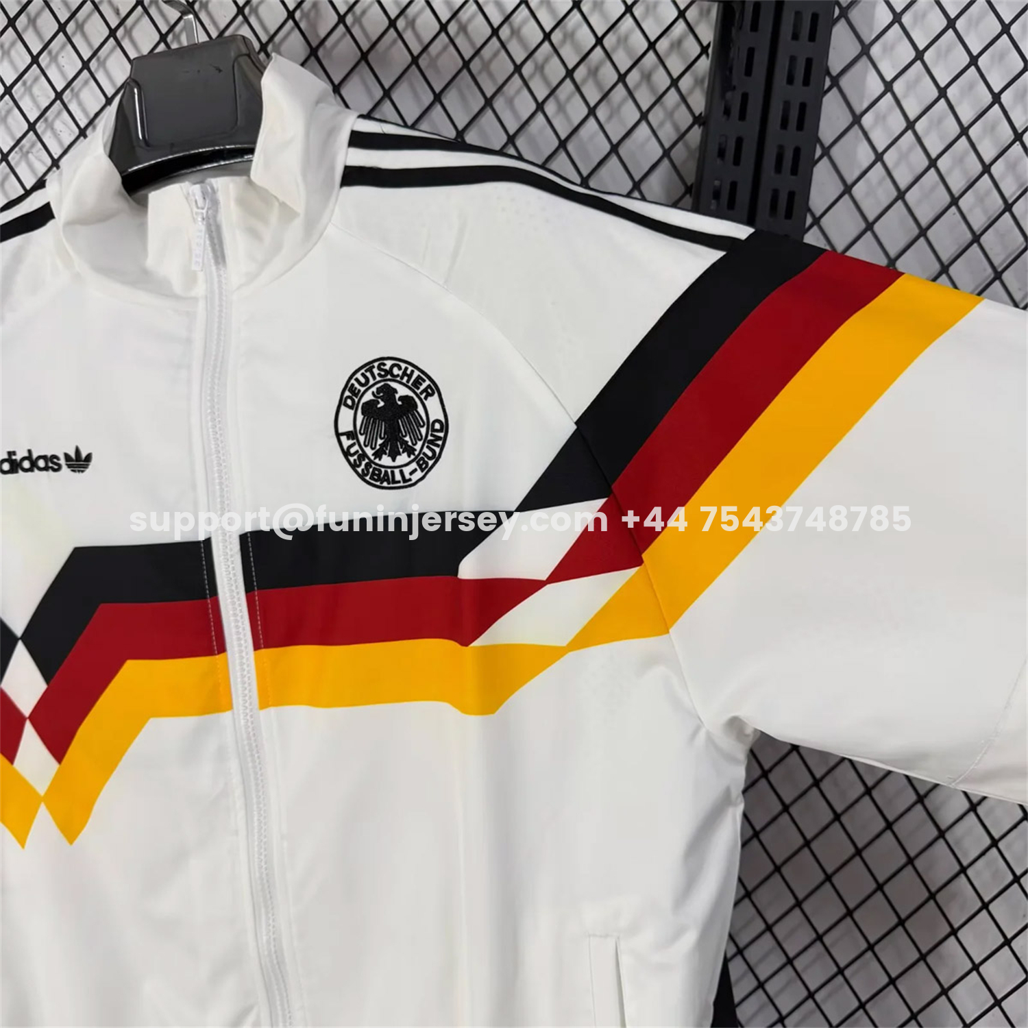 Funinjersey-Germany 2026 Windbreaker Jacket - White With Classic Stripes