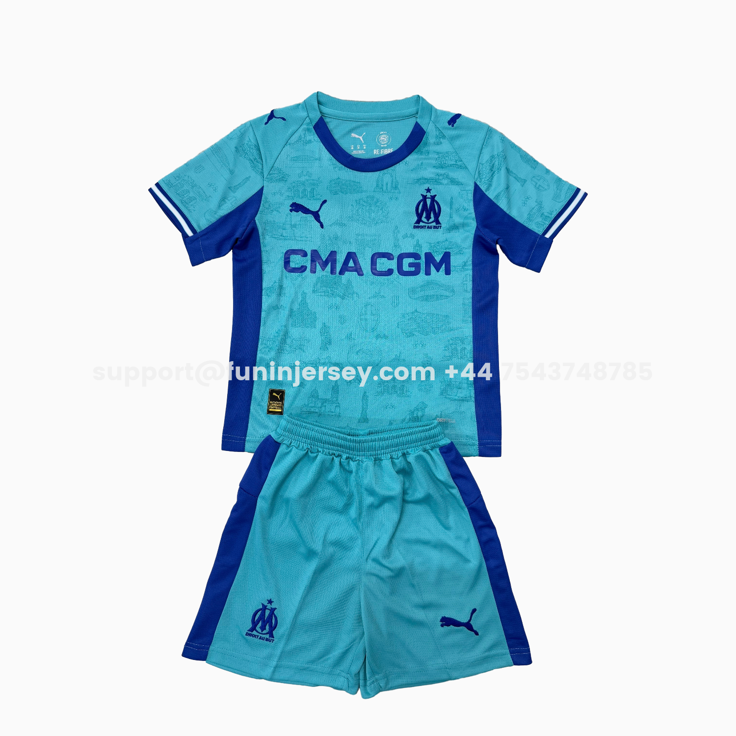 Funinjersey-Marseille 25-26 Blue Goalkeeper Kids Kit