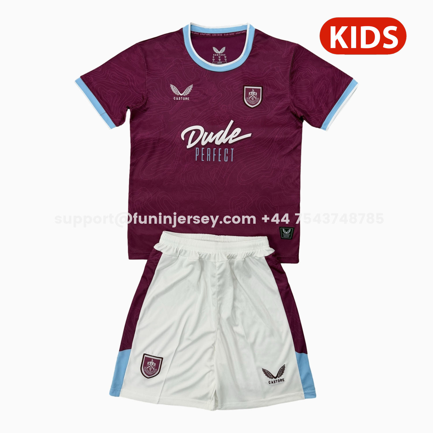 Funinjersey-Burnley 25-26 Home Kids Kit