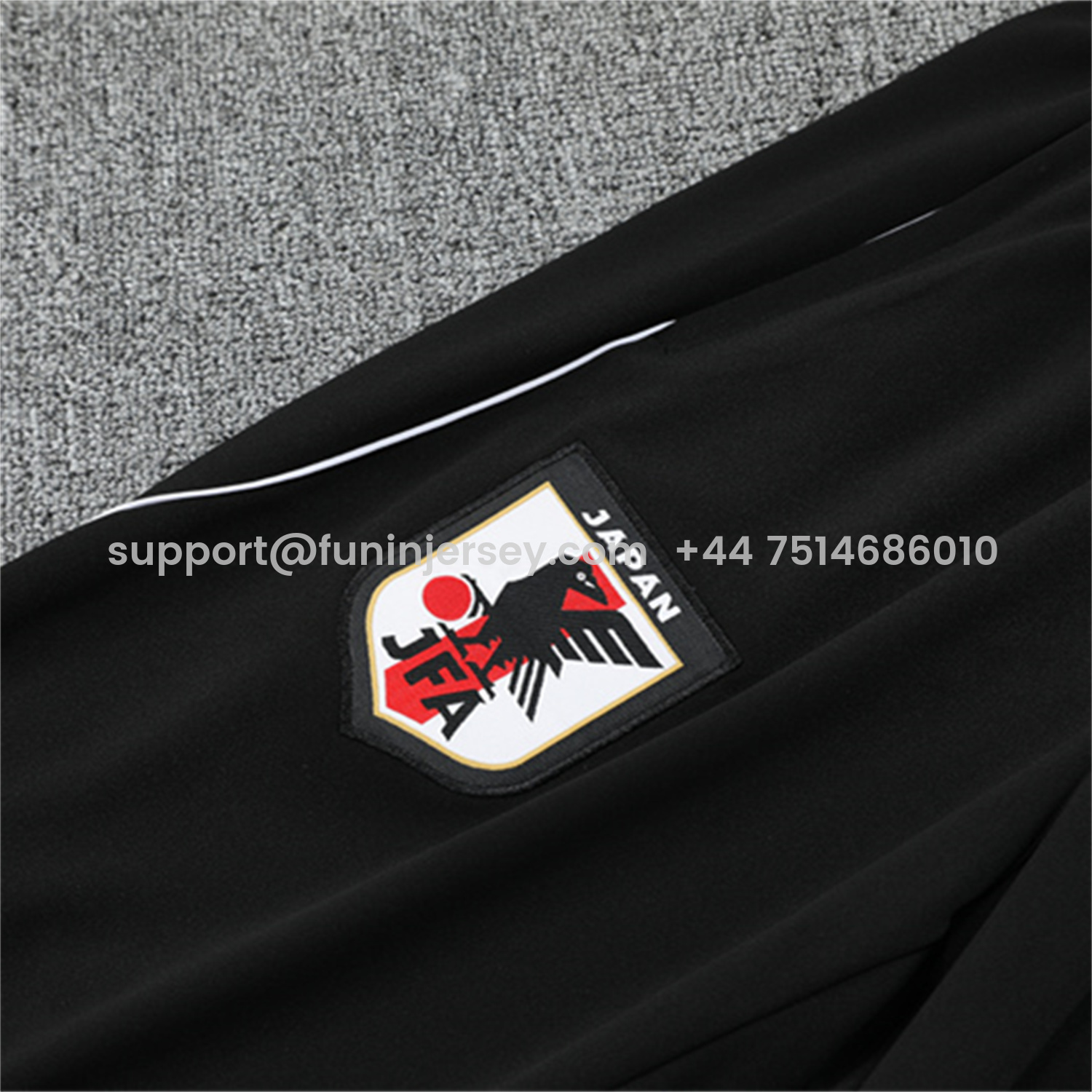 Funinjersey-Japan 25-26 Kids Long Sleeve Training Set - Light Grey Top and Black Pants