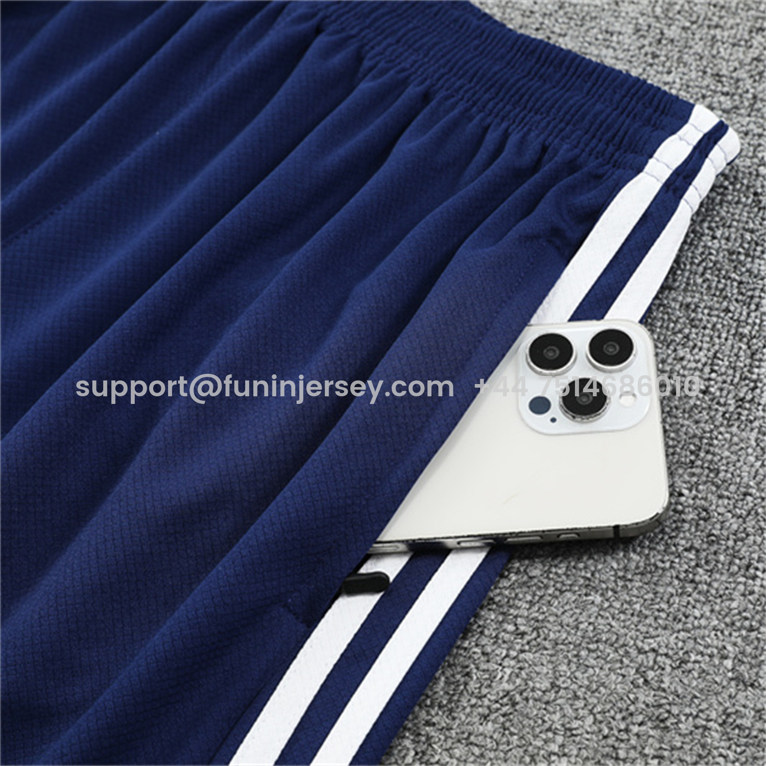 Funinjersey-Real Madrid 25-26 Short-Sleeve Training Set - White Urban Purist Style Top and Blue Shorts