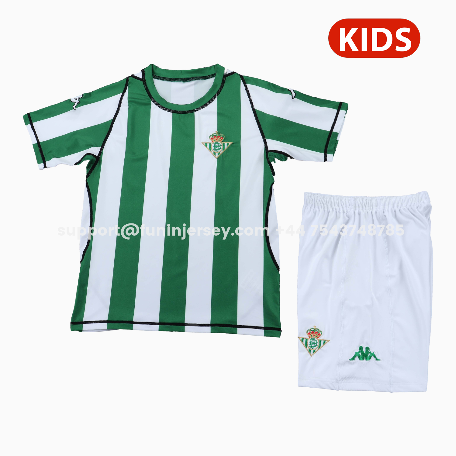 Funinjersey-Retro Real Betis 2003-04 Home Kids Kit