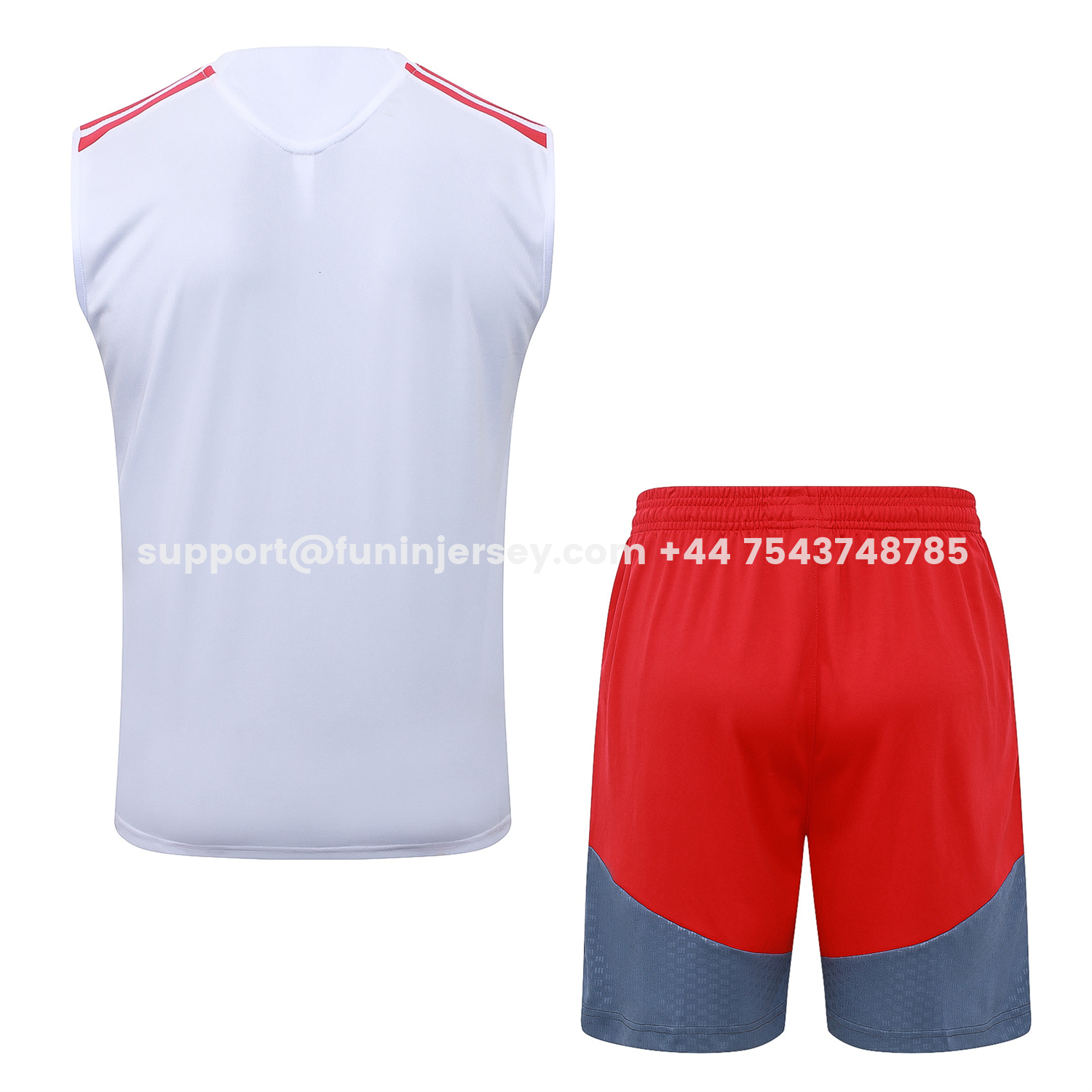 Funinjersey-SC Internacional 2026 Vest Training Set - White Vest and Red Shorts