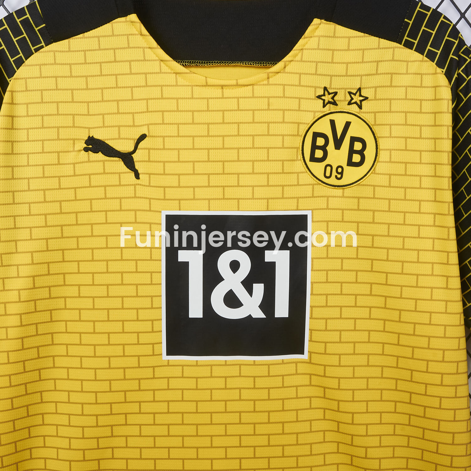 Funinjersey-Dortmund 25-26 Pre-Match Training Yellow Brickwork Pattern Jersey - Fans Version
