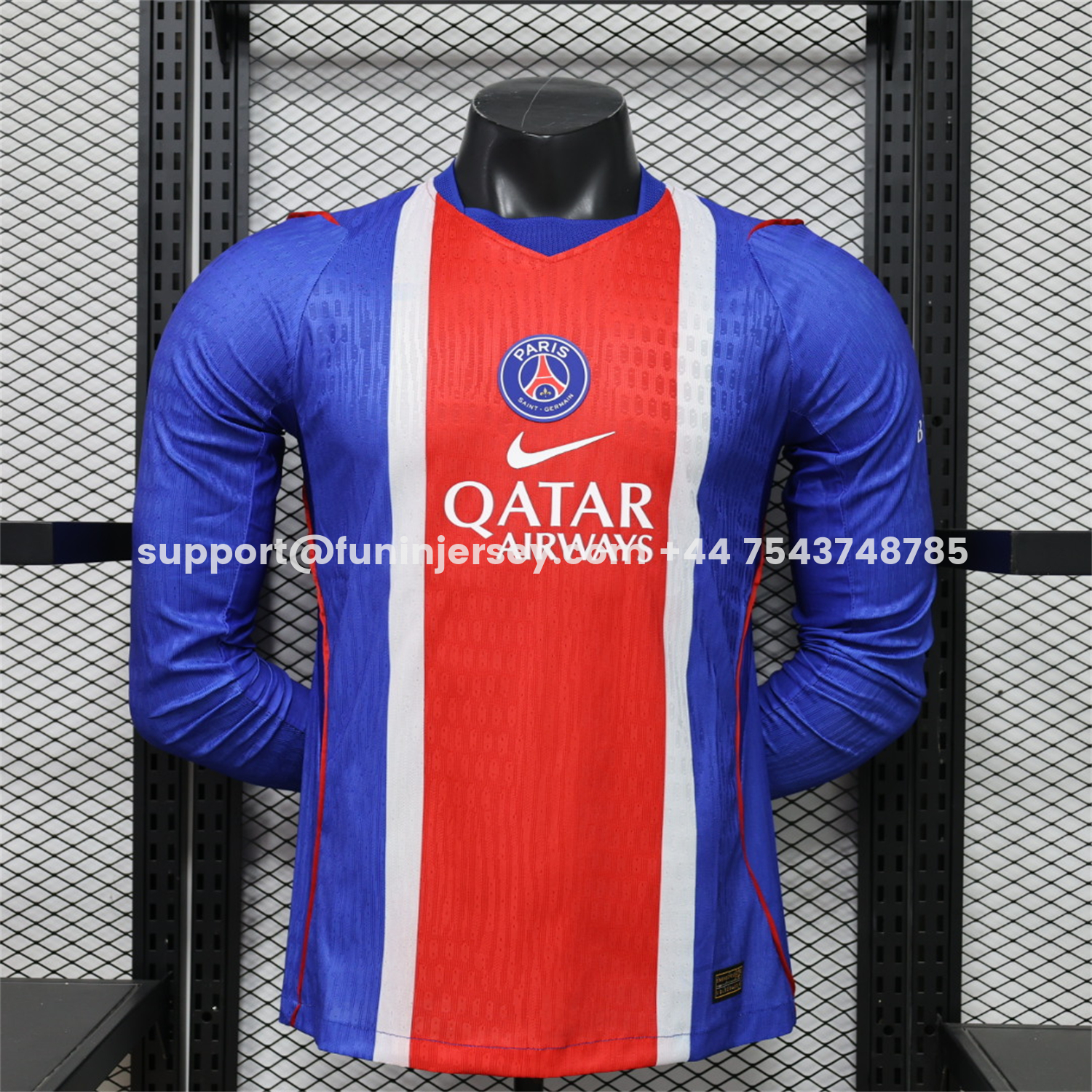 Funinjersey-Paris Saint-Germain PSG 26-27 Home Long Sleeves Jersey - Player Version