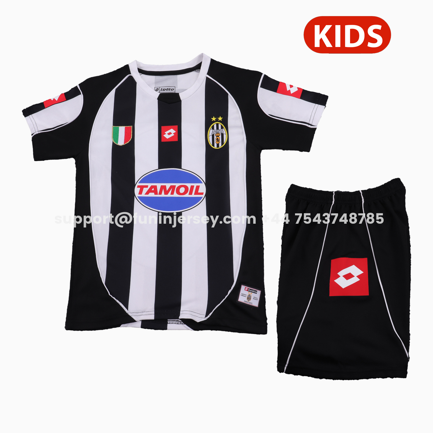 Funinjersey-Retro Juventus 2002-03 Home Kids Kit